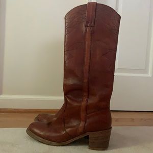 Vintage Frye leather cowgirl boots